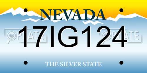 17IG124 Nevada License Plate