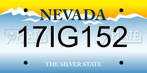 17IG152 Nevada License Plate