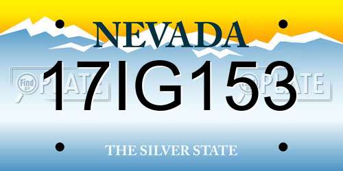 17IG153 Nevada License Plate