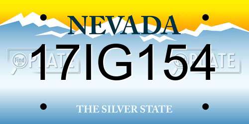 17IG154 Nevada License Plate
