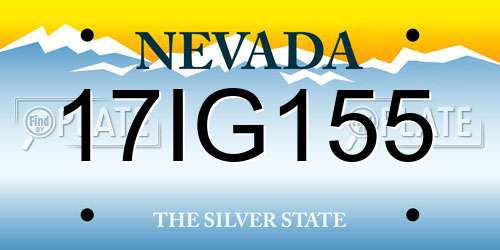 17IG155 Nevada License Plate