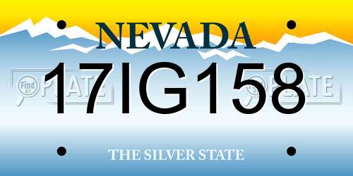 17IG158 Nevada License Plate