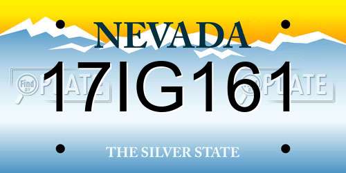 17IG161 Nevada License Plate