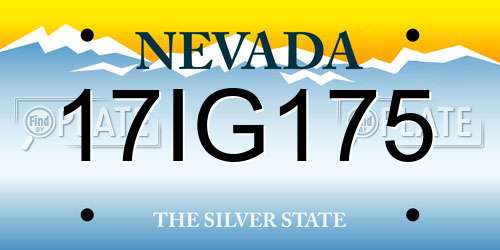 17IG175 Nevada License Plate