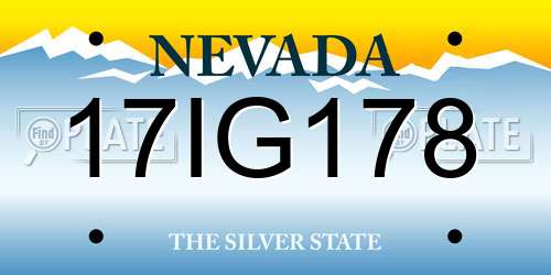 17IG178 Nevada License Plate