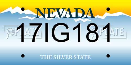 17IG181 Nevada License Plate
