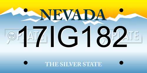 17IG182 Nevada License Plate