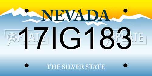 17IG183 Nevada License Plate