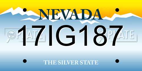 17IG187 Nevada License Plate