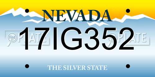 17IG352 Nevada License Plate