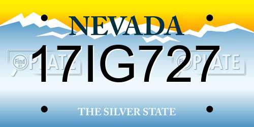 17IG727 Nevada License Plate
