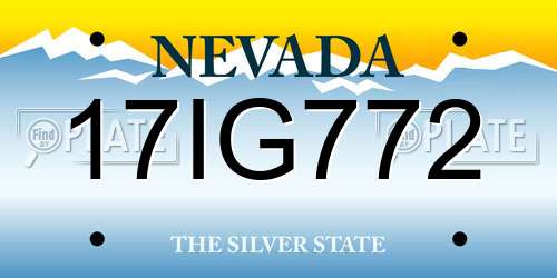 17IG772 Nevada License Plate