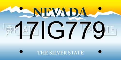 17IG779 Nevada License Plate