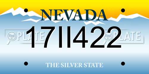 17II422 Nevada License Plate