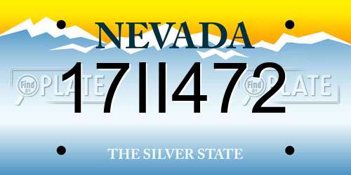 17II472 Nevada License Plate
