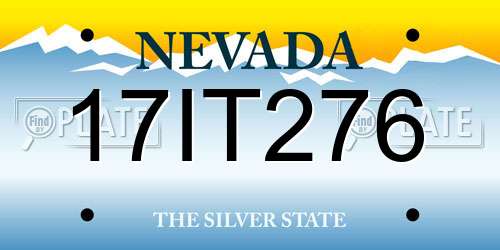 17IT276 Nevada License Plate