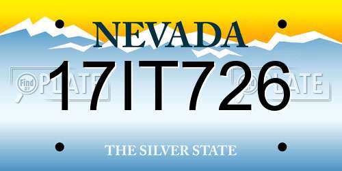 17IT726 Nevada License Plate