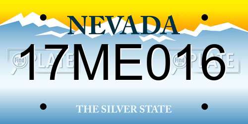 17ME016 Nevada License Plate