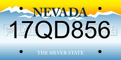 17QD856 Nevada License Plate