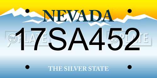 17SA452 Nevada License Plate
