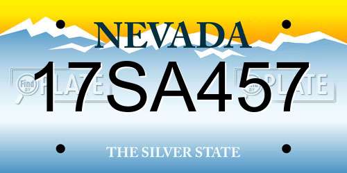 17SA457 Nevada License Plate