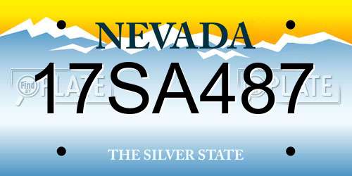 17SA487 Nevada License Plate