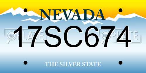 17SC674 Nevada License Plate
