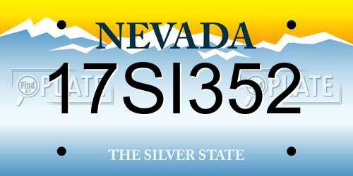 17SI352 Nevada License Plate