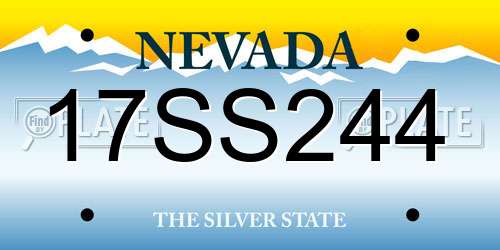 17SS244 Nevada License Plate