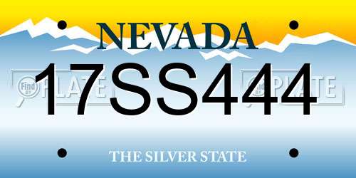 17SS444 Nevada License Plate