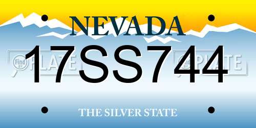 17SS744 Nevada License Plate