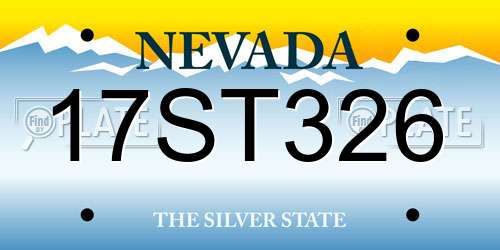 17ST326 Nevada License Plate