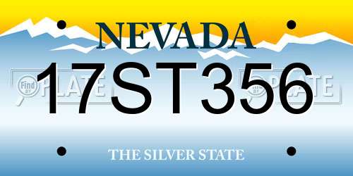 17ST356 Nevada License Plate