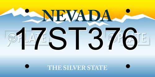 17ST376 Nevada License Plate