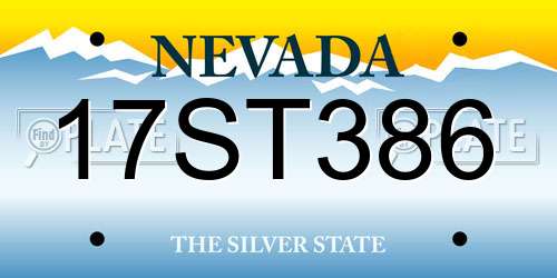 17ST386 Nevada License Plate