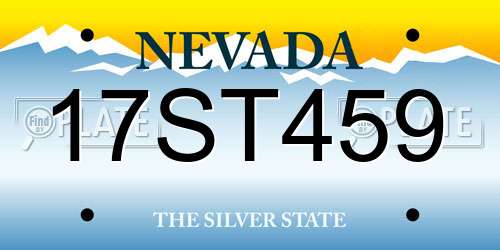 17ST459 Nevada License Plate