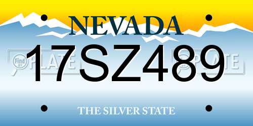 17SZ489 Nevada License Plate