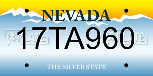 17TA960 Nevada License Plate