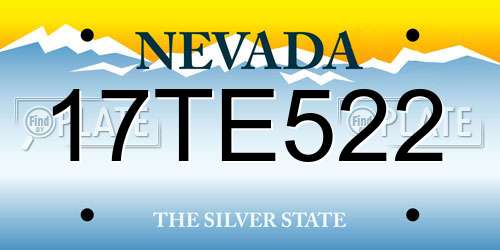 17TE522 Nevada License Plate
