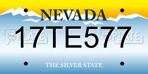 17TE577 Nevada License Plate