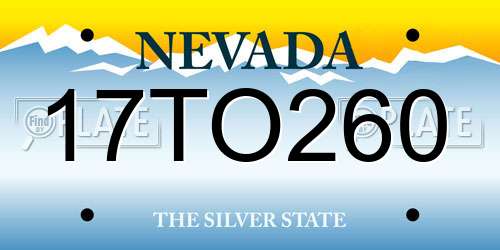 17TO260 Nevada License Plate