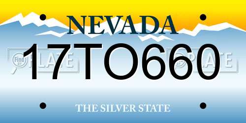 17TO660 Nevada License Plate