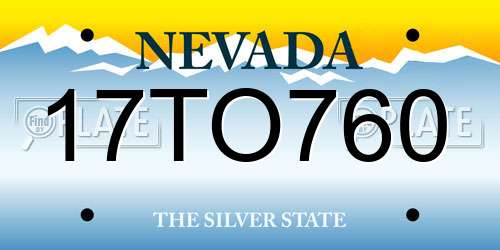 17TO760 Nevada License Plate