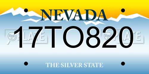 17TO820 Nevada License Plate