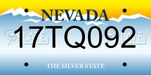 17TQ092 Nevada License Plate