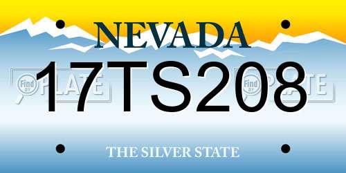17TS208 Nevada License Plate