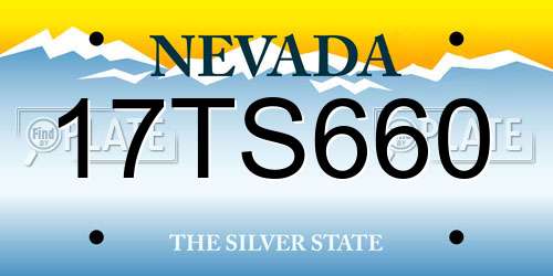 17TS660 Nevada License Plate