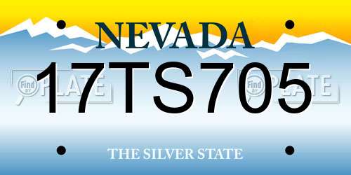 17TS705 Nevada License Plate