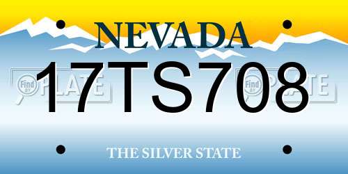 17TS708 Nevada License Plate