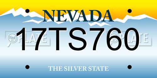 17TS760 Nevada License Plate